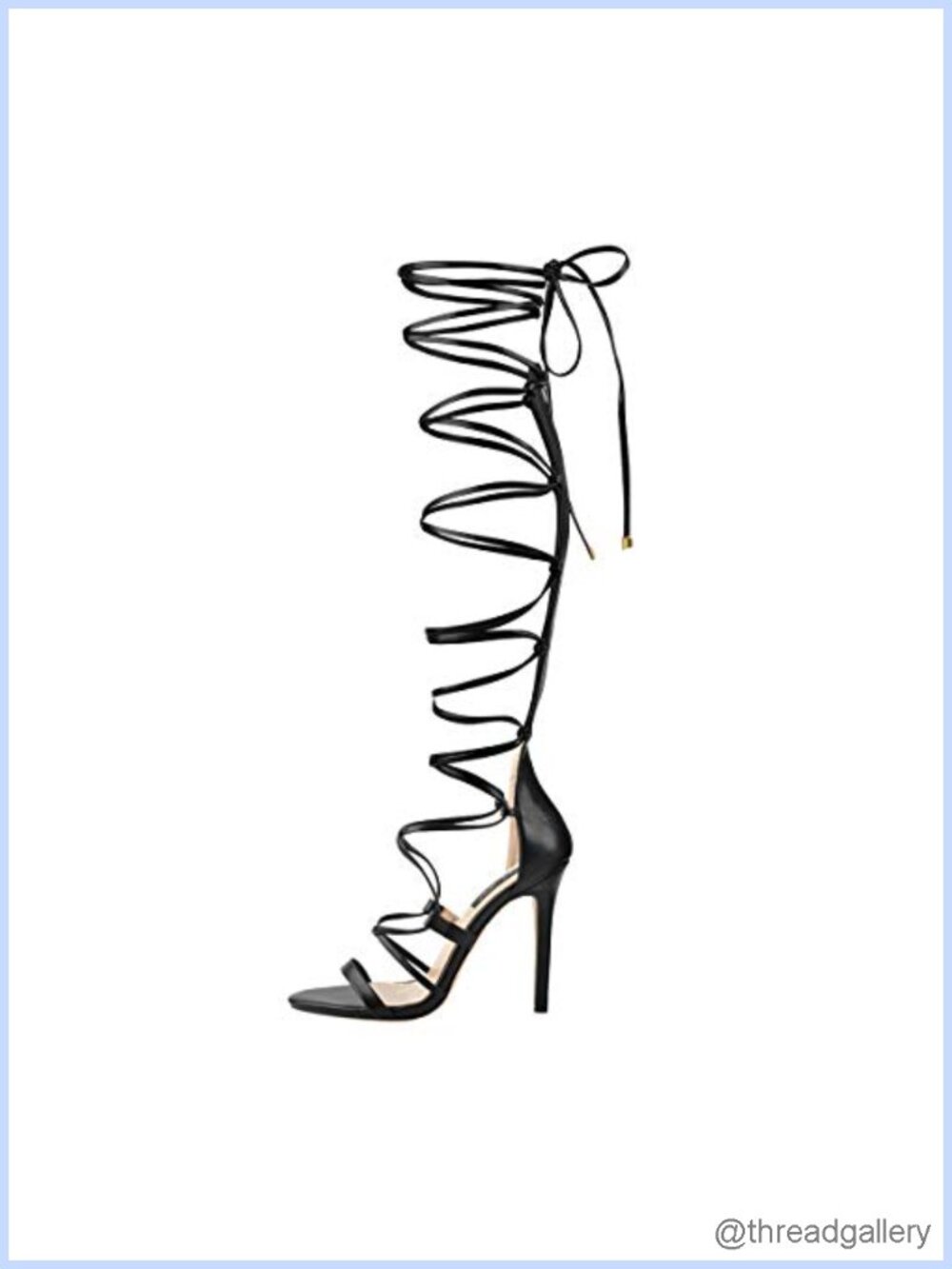 Women's Gladiator Knee High Sandals Open Toe Lace Up Stiletto Heels